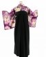 卒業式着物[レトロモダン]紫の絞り風地・八重桜と蝶の花の丸No.109